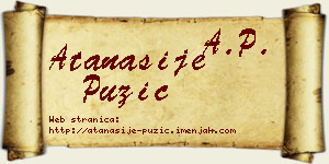 Atanasije Puzić vizit kartica